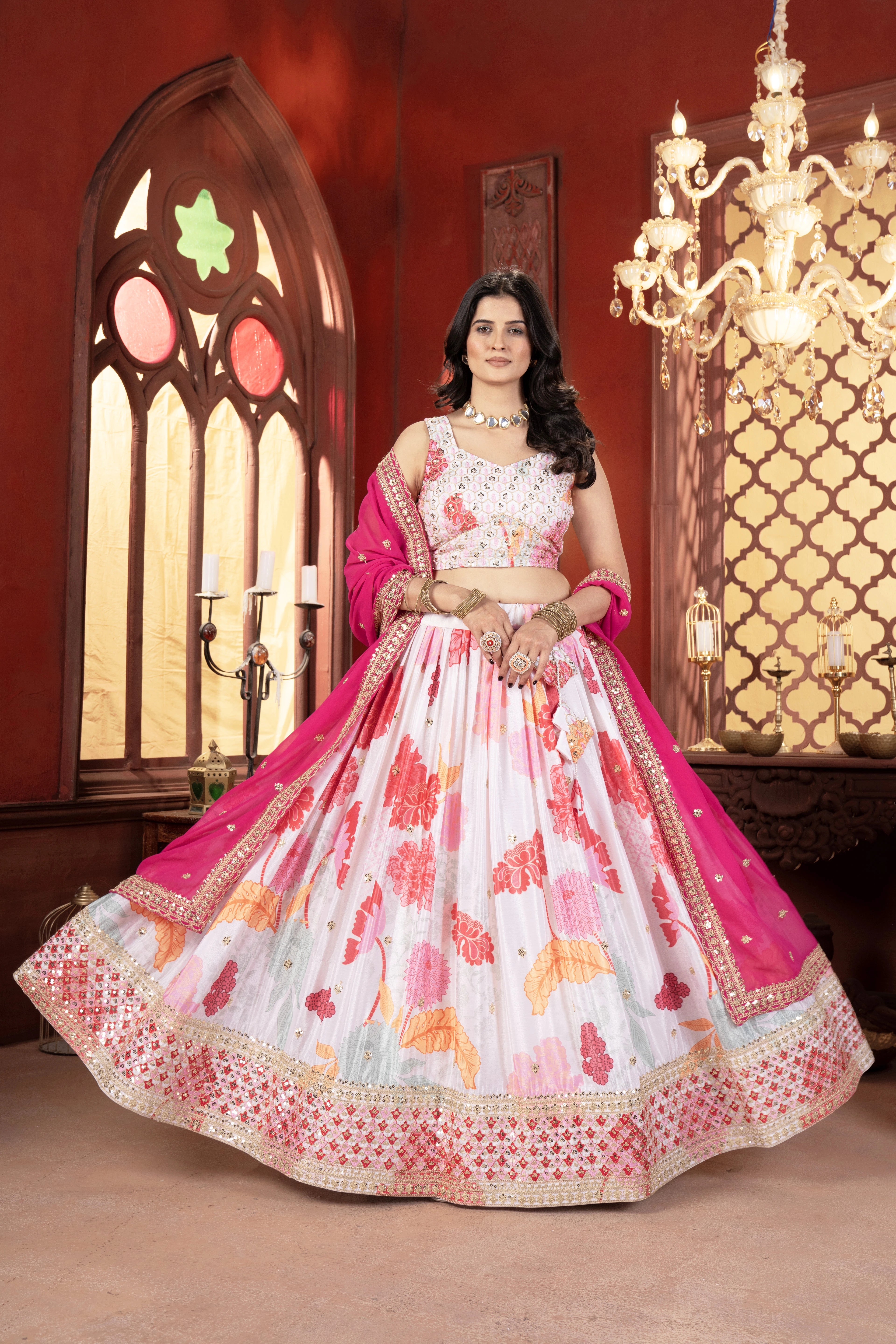 pink and white lehenga - kalyanja
